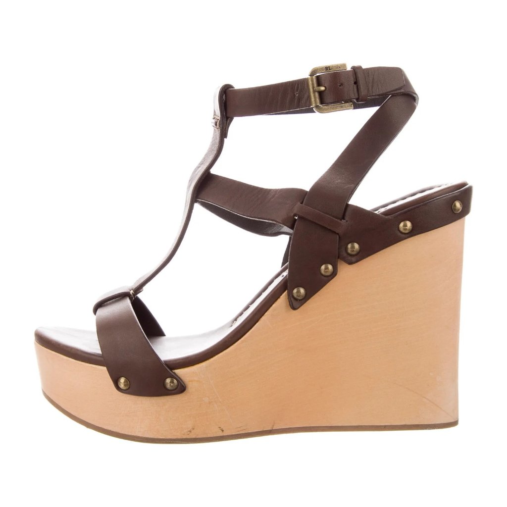 Ralph Lauren Collection Platform Sandals Wedges 8 Hp